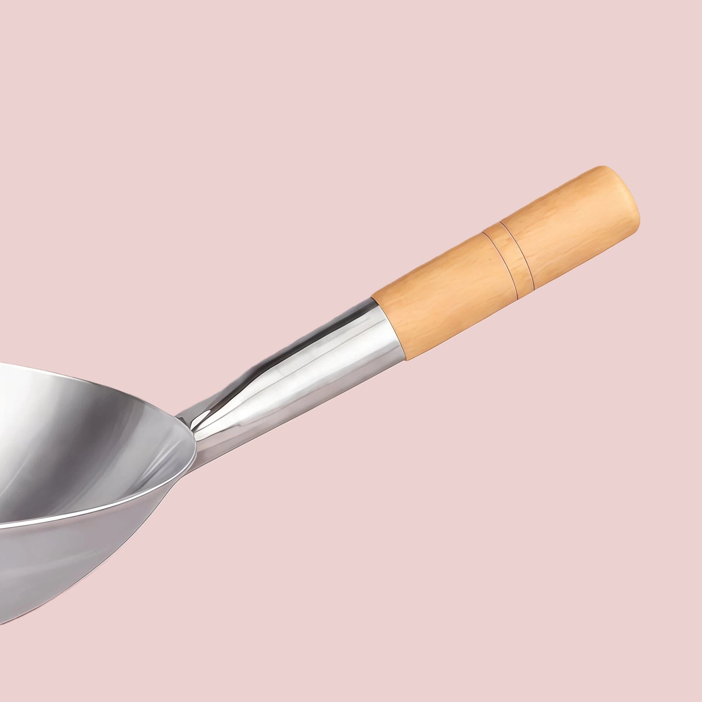 Wok en inox à manche