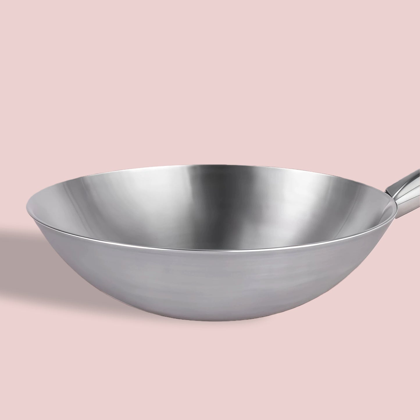 Wok en inox à manche