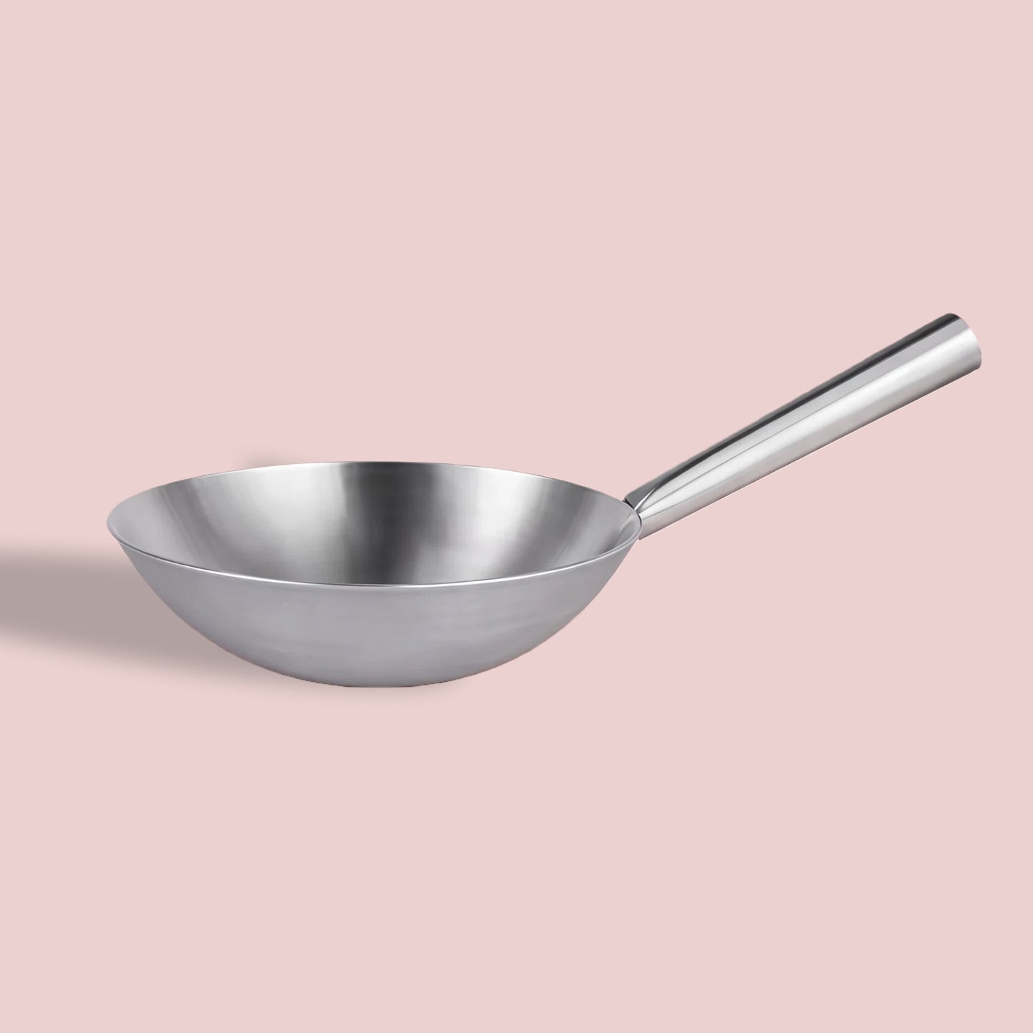 Wok en inox à manche