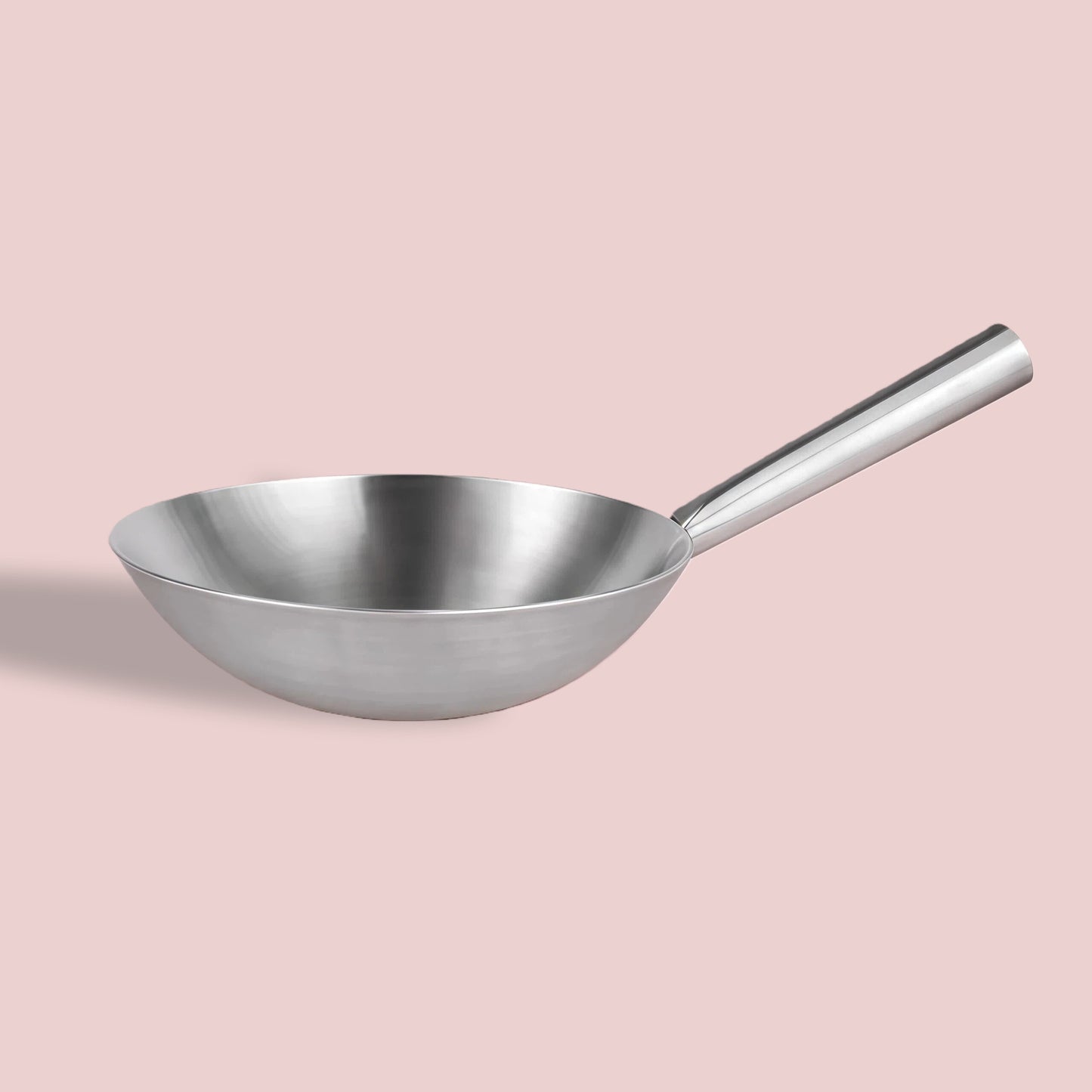 Wok en inox à manche