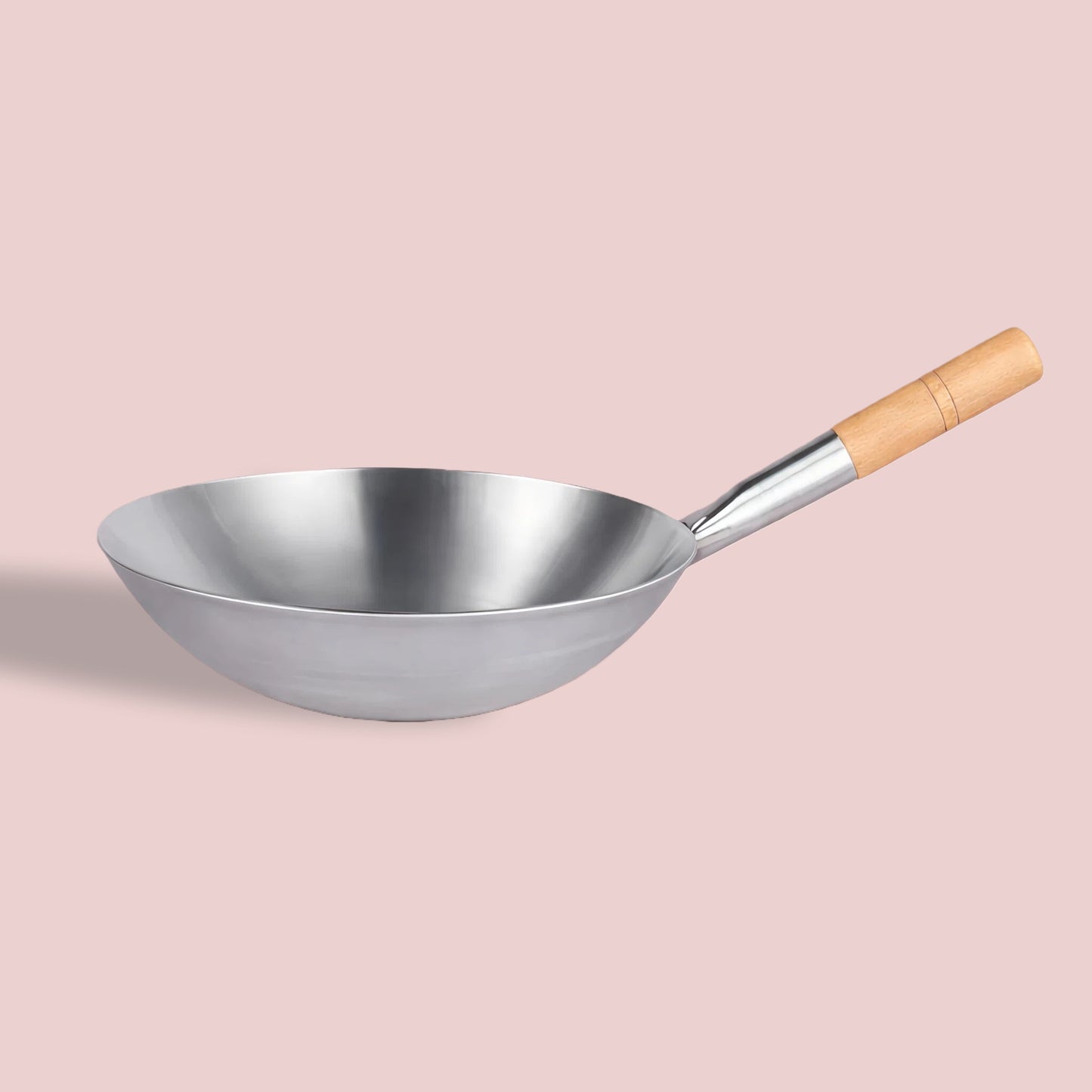 Wok en inox à manche