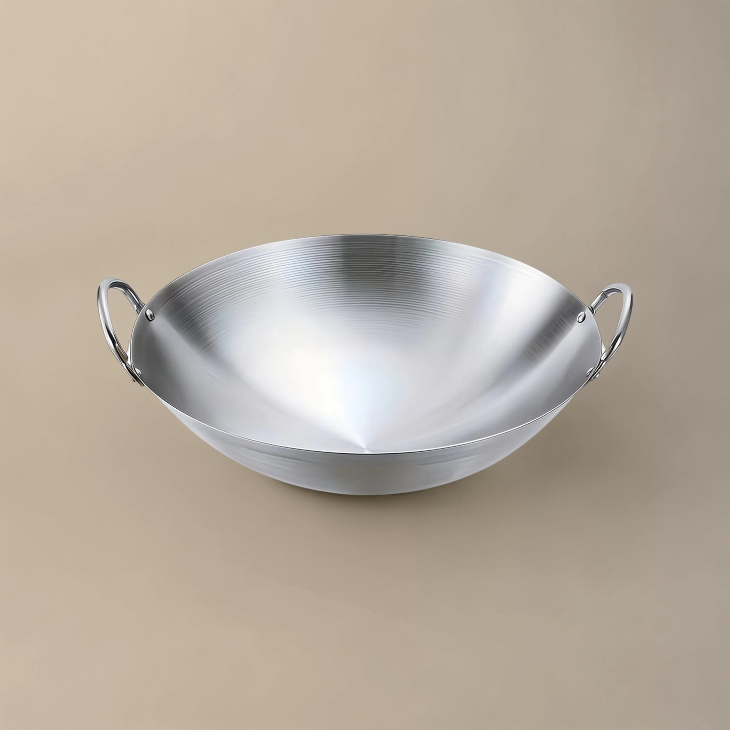 Wok à doubles poignées en acier inoxydable