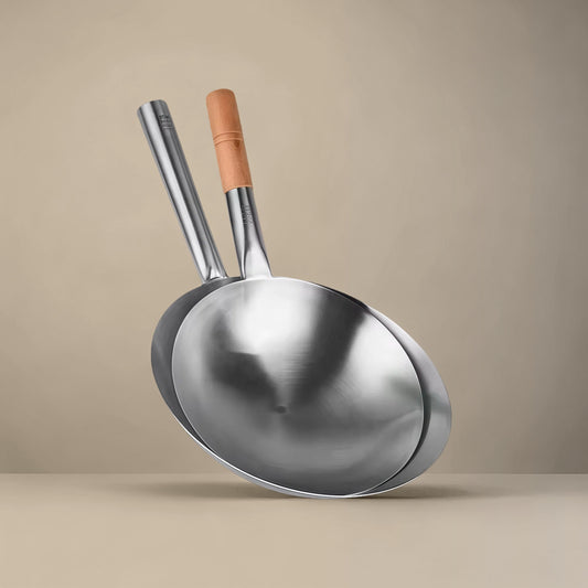 Wok en acier Inoxydable à Manche