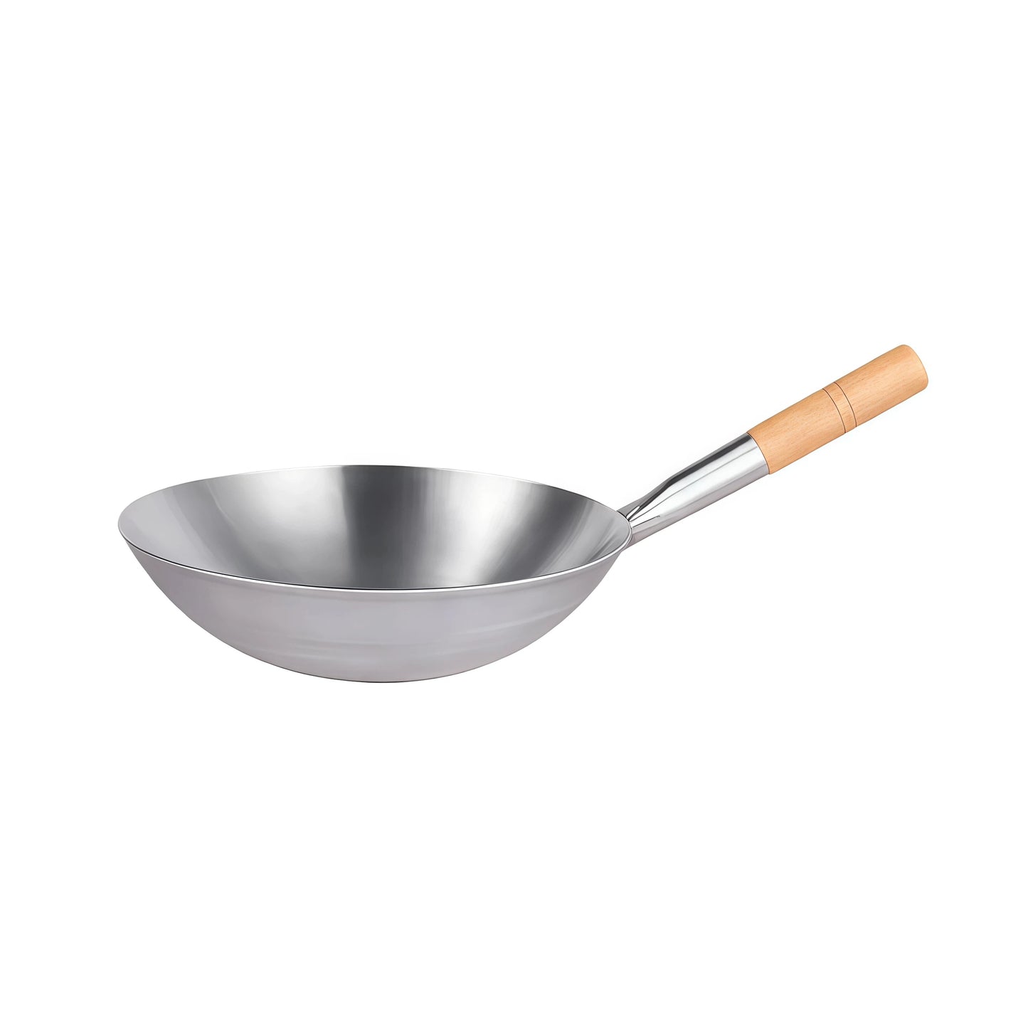 Wok en inox à manche