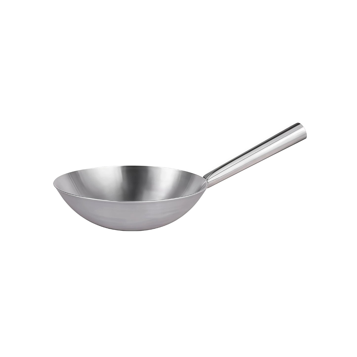 Wok en inox à manche