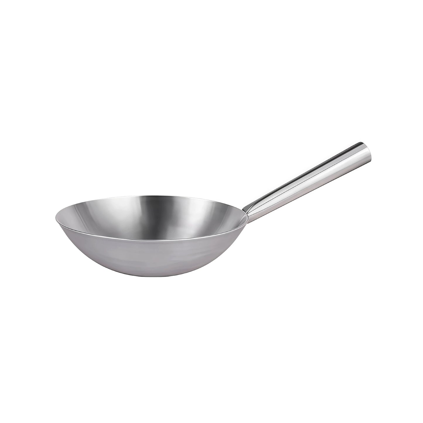 Wok en inox à manche