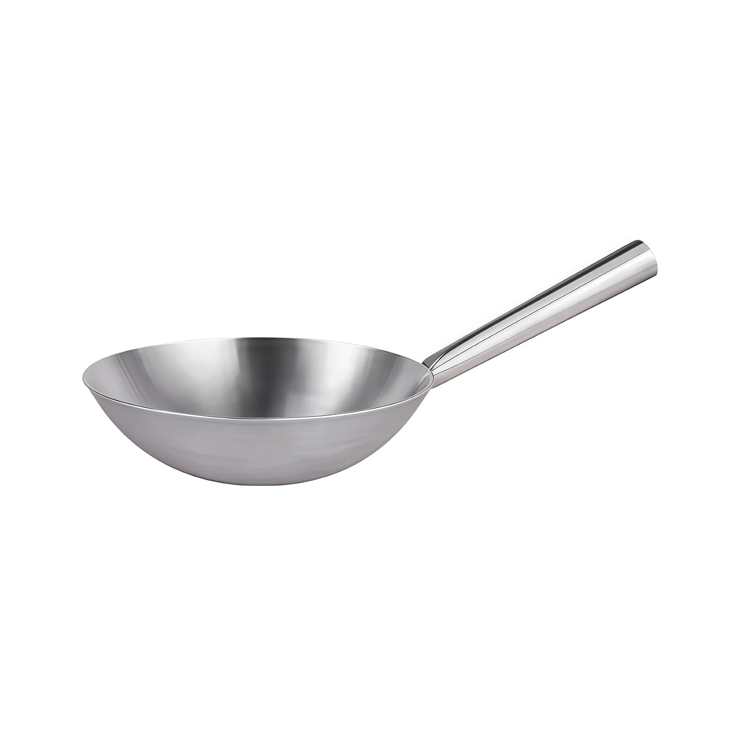 Wok en inox à manche